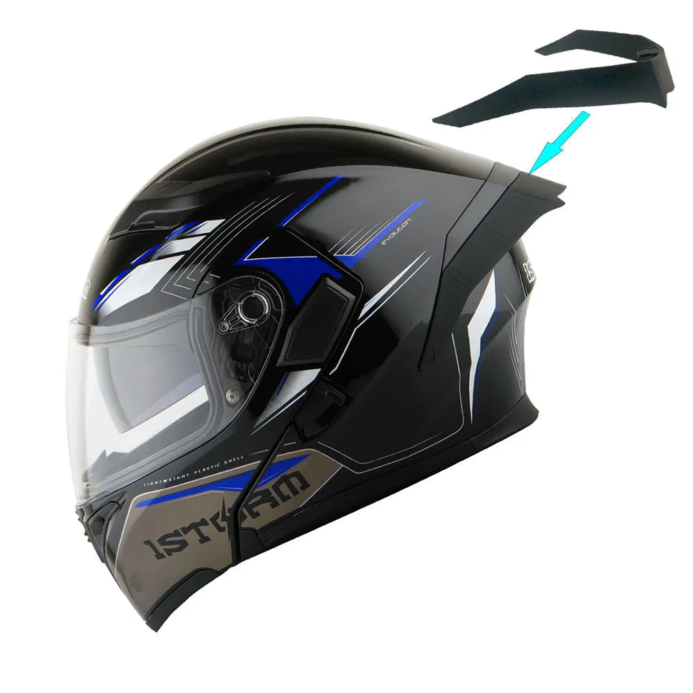 1Storm Motorcycle Modular Full Face Flip up Dual Visor Helmet   Spoiler   Motorcycle Bluetooth Headset: HB89