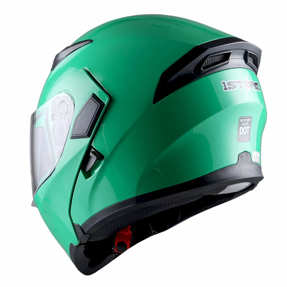 1Storm Motorcycle Modular Full Face Flip up Dual Visor Helmet   Spoiler   Motorcycle Bluetooth Headset: HB89