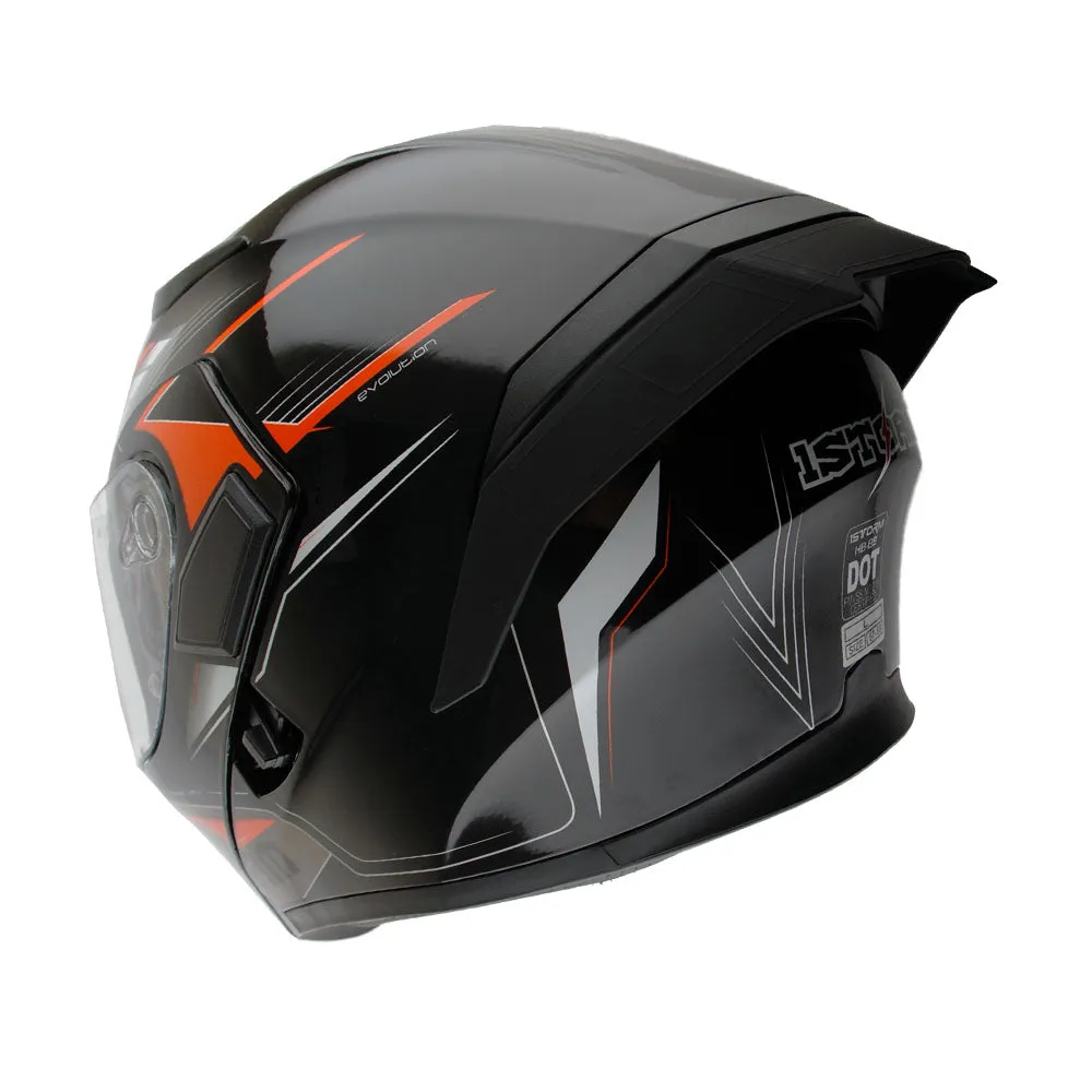 1Storm Motorcycle Modular Full Face Flip up Dual Visor Helmet   Spoiler   Motorcycle Bluetooth Headset: HB89