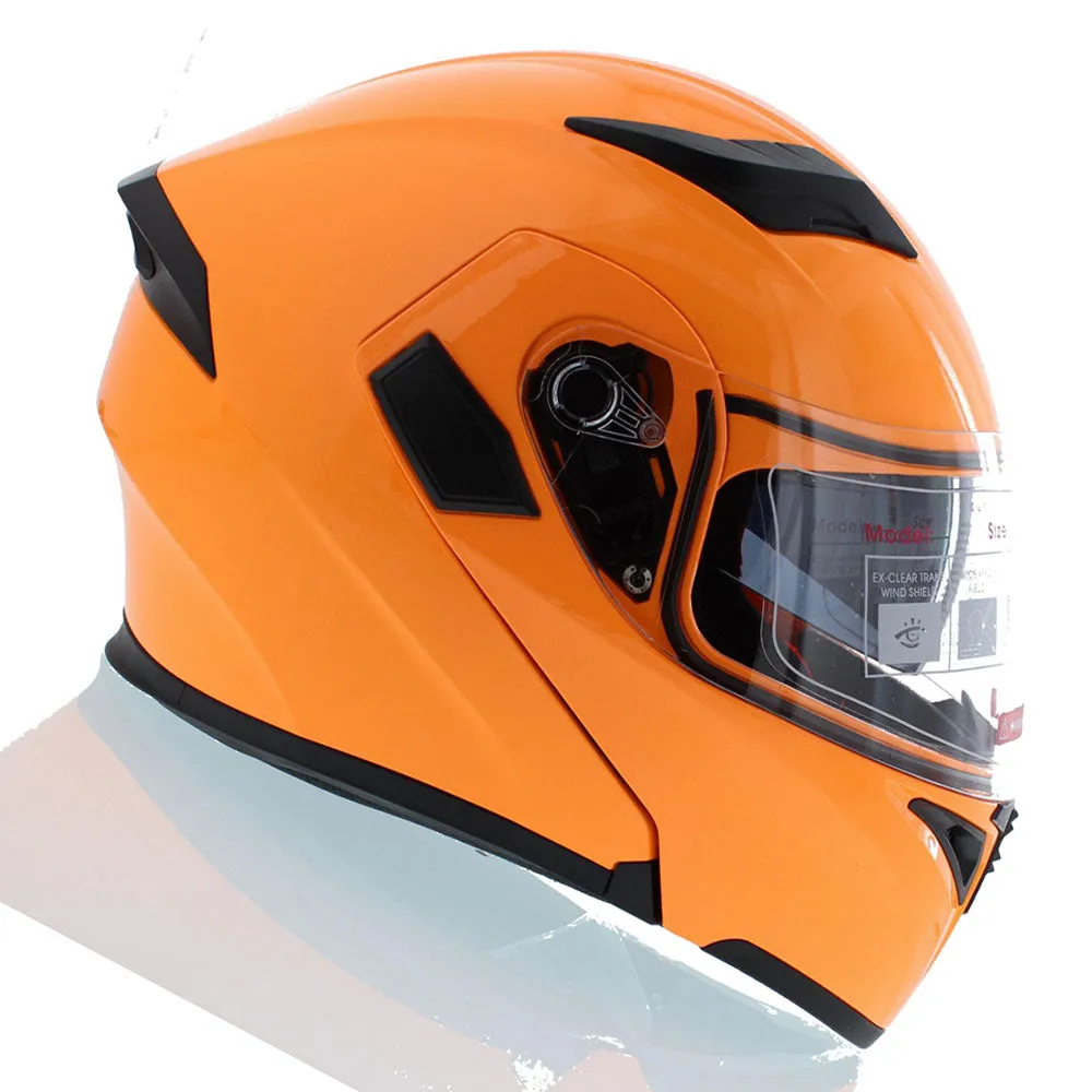 1Storm Motorcycle Modular Full Face Flip up Dual Visor Helmet   Spoiler   Motorcycle Bluetooth Headset: HB89