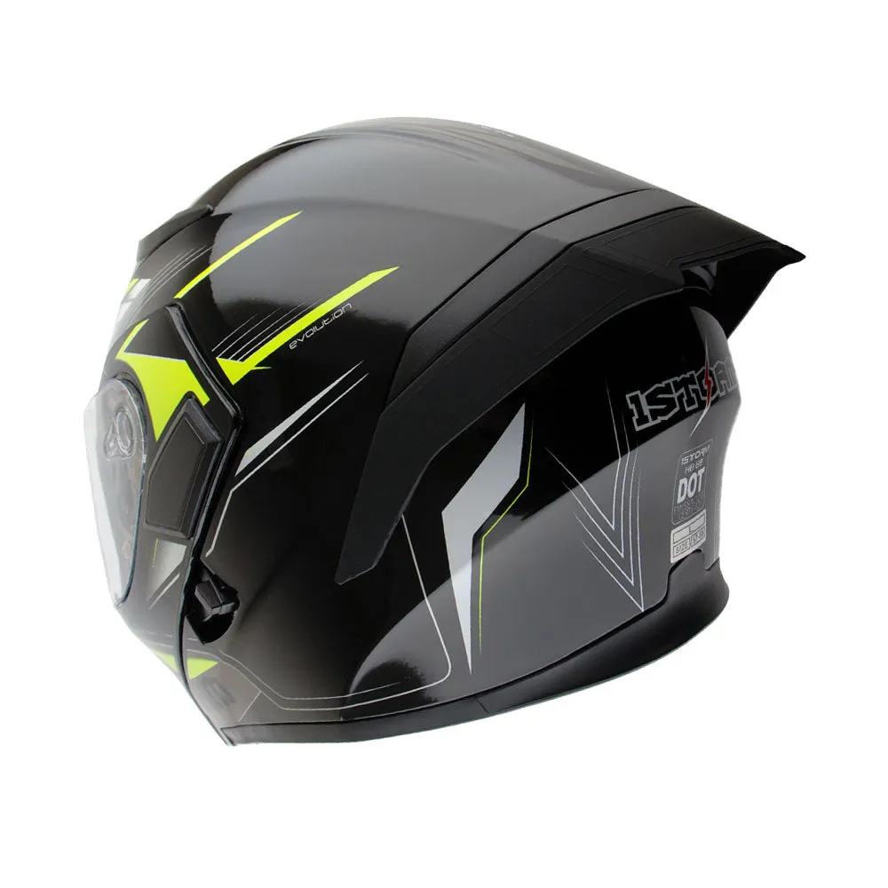 1Storm Motorcycle Modular Full Face Flip up Dual Visor Helmet   Spoiler   Motorcycle Bluetooth Headset: HB89