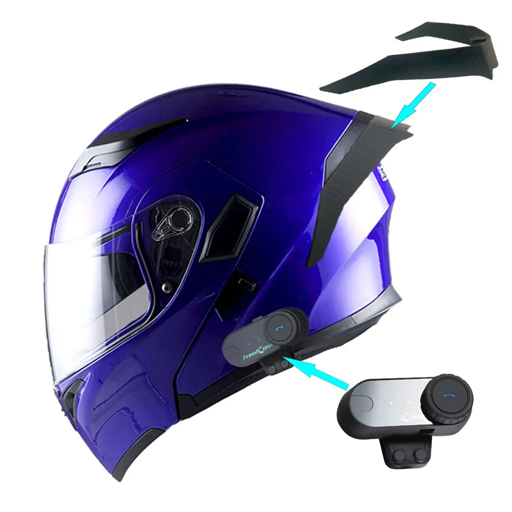 1Storm Motorcycle Modular Full Face Flip up Dual Visor Helmet   Spoiler   Motorcycle Bluetooth Headset: HB89