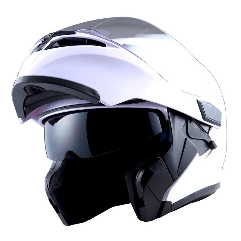 1Storm Motorcycle Modular Full Face Flip up Dual Visor Helmet   Spoiler   Motorcycle Bluetooth Headset: HB89