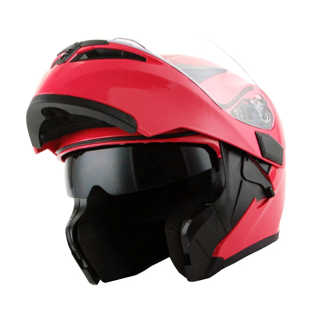 1Storm Motorcycle Modular Full Face Flip up Dual Visor Helmet   Spoiler   Motorcycle Bluetooth Headset: HB89