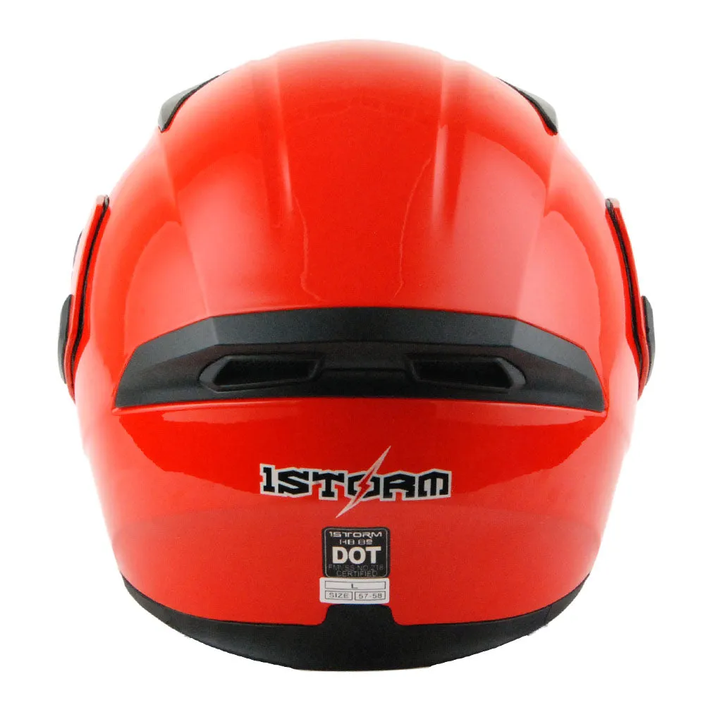 1Storm Motorcycle Modular Full Face Flip up Dual Visor Helmet   Spoiler   Motorcycle Bluetooth Headset: HB89