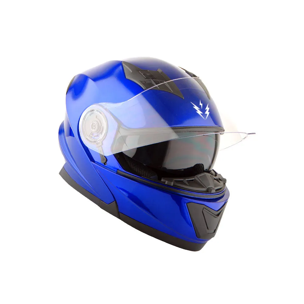 1Storm New Motorcycle Bike Modular Full Face Helmet Dual Visor Sun Shield with LED Tail Light   Motorcycle Bluetooth Headset: Modular901