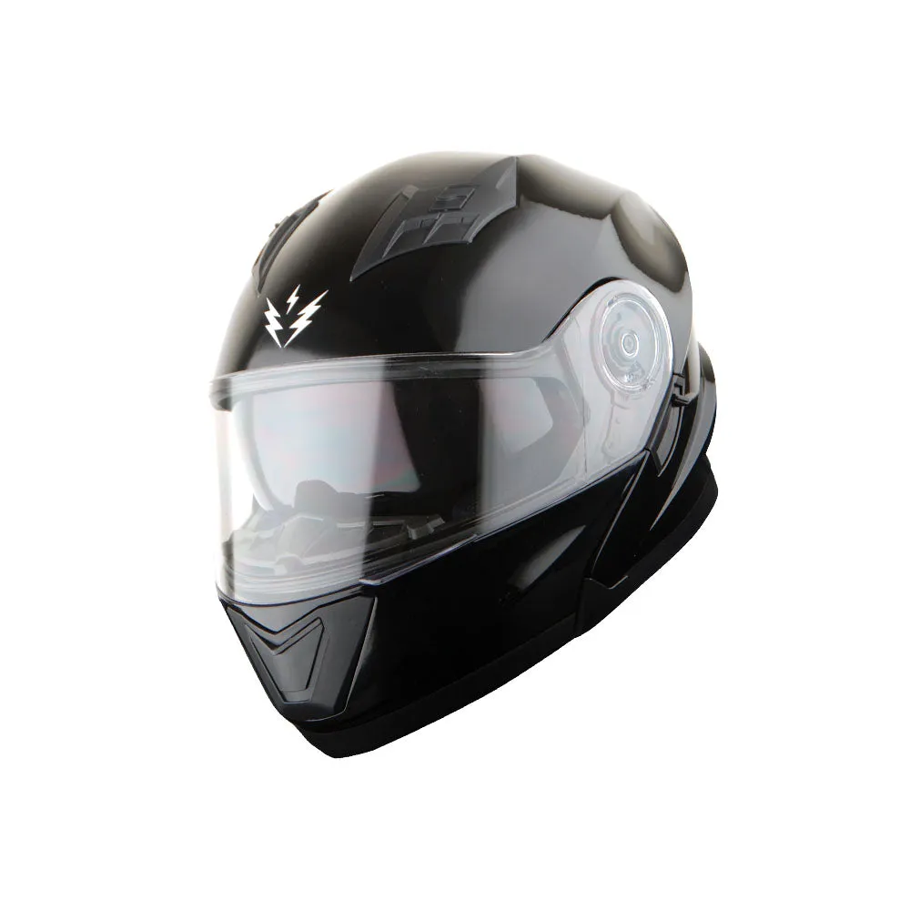 1Storm New Motorcycle Bike Modular Full Face Helmet Dual Visor Sun Shield with LED Tail Light   Motorcycle Bluetooth Headset: Modular901