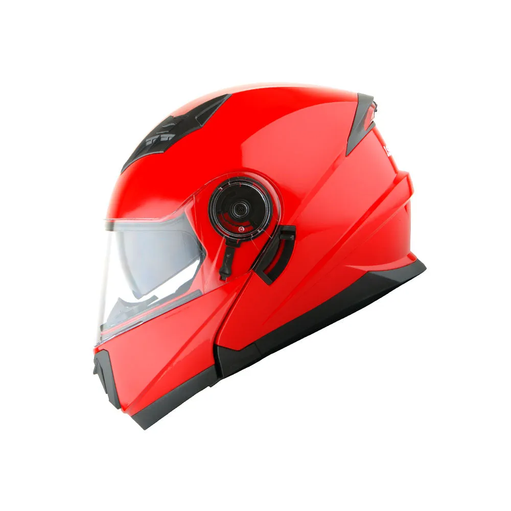 1Storm New Motorcycle Bike Modular Full Face Helmet Dual Visor Sun Shield with LED Tail Light   Motorcycle Bluetooth Headset: Modular901