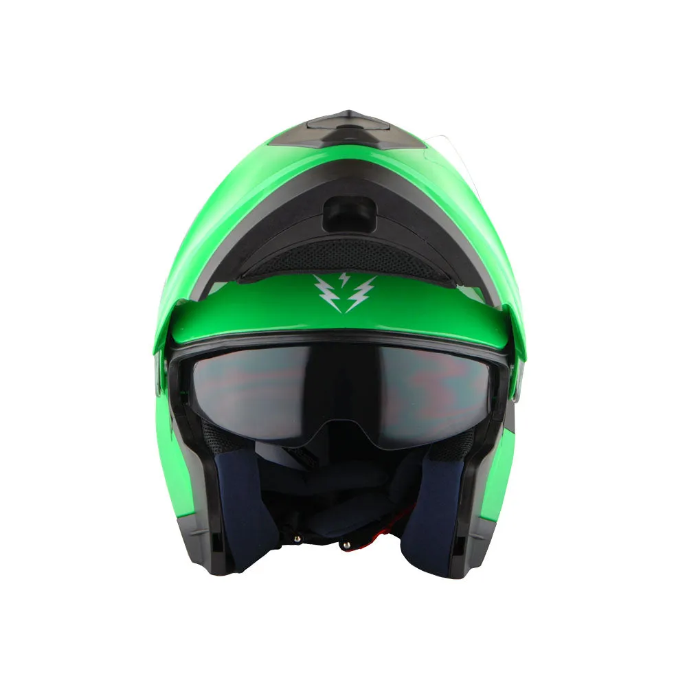 1Storm New Motorcycle Bike Modular Full Face Helmet Dual Visor Sun Shield with LED Tail Light   Motorcycle Bluetooth Headset: Modular901