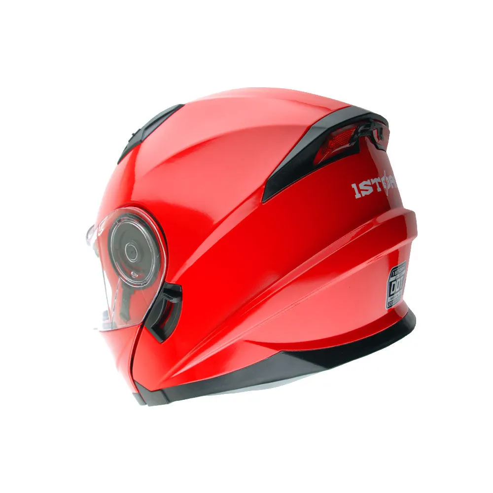 1Storm New Motorcycle Bike Modular Full Face Helmet Dual Visor Sun Shield with LED Tail Light   Motorcycle Bluetooth Headset: Modular901