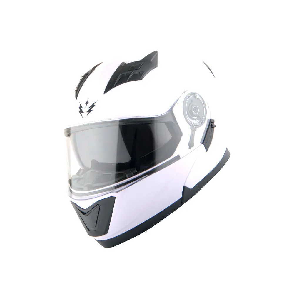 1Storm New Motorcycle Bike Modular Full Face Helmet Dual Visor Sun Shield with LED Tail Light   Motorcycle Bluetooth Headset: Modular901