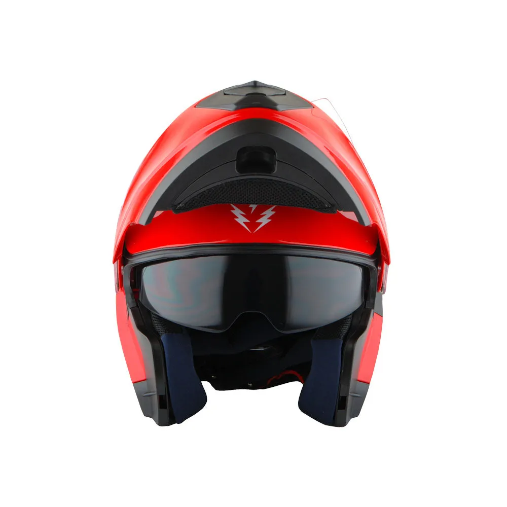 1Storm New Motorcycle Bike Modular Full Face Helmet Dual Visor Sun Shield with LED Tail Light   Motorcycle Bluetooth Headset: Modular901