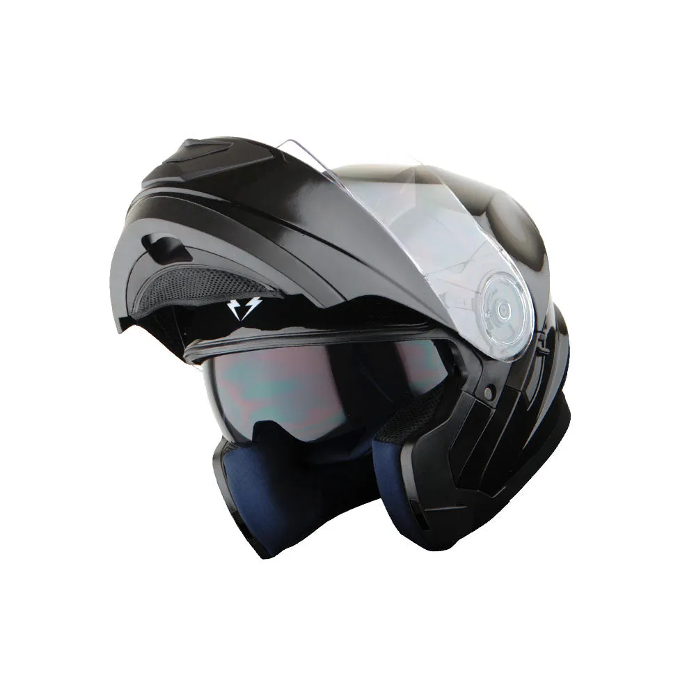 1Storm New Motorcycle Bike Modular Full Face Helmet Dual Visor Sun Shield with LED Tail Light   Motorcycle Bluetooth Headset: Modular901