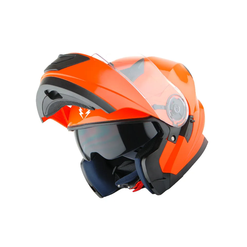 1Storm New Motorcycle Bike Modular Full Face Helmet Dual Visor Sun Shield with LED Tail Light   Motorcycle Bluetooth Headset: Modular901