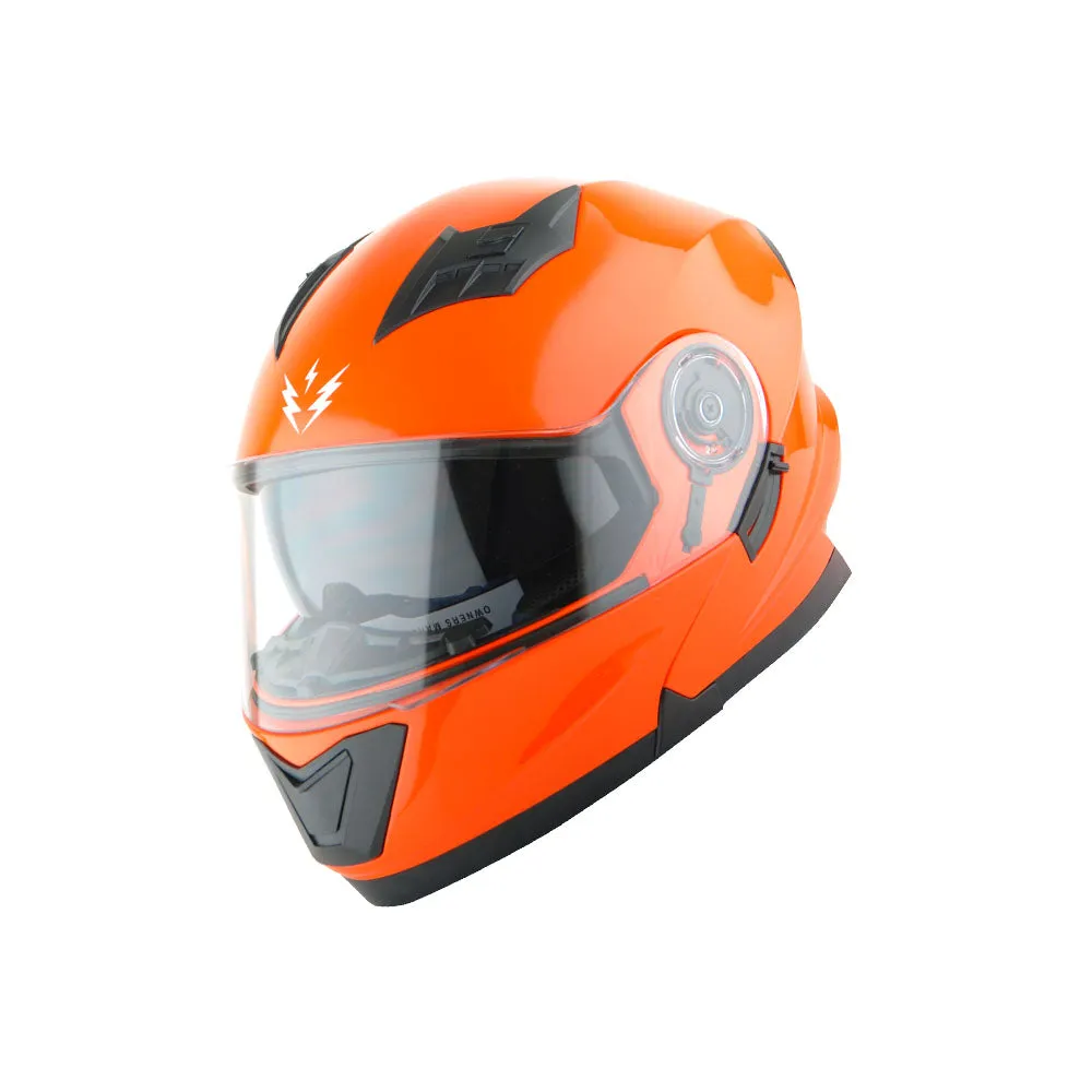 1Storm New Motorcycle Bike Modular Full Face Helmet Dual Visor Sun Shield with LED Tail Light   Motorcycle Bluetooth Headset: Modular901