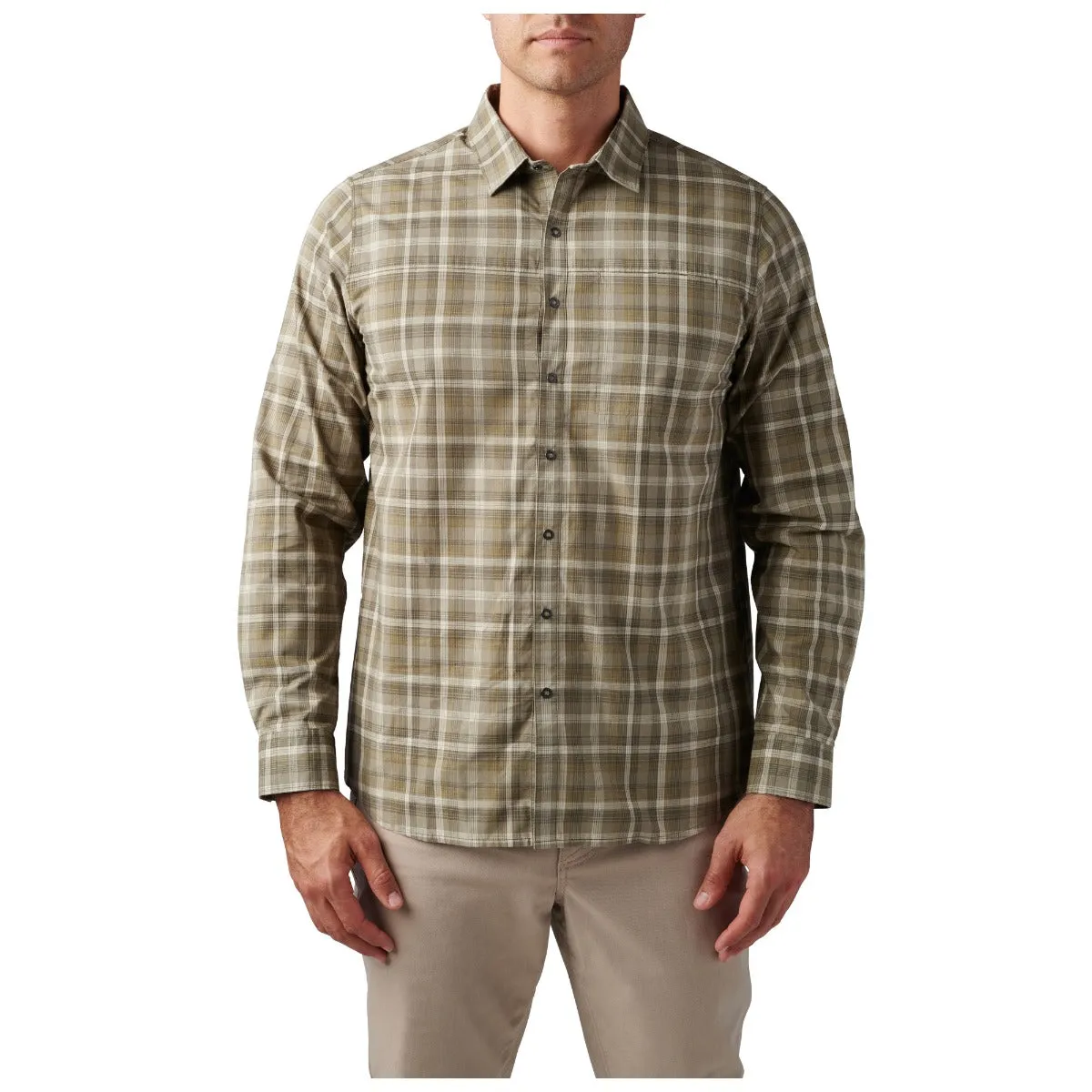 5.11 Mens Igor Plaid Long Sleeve Button Down Shirt