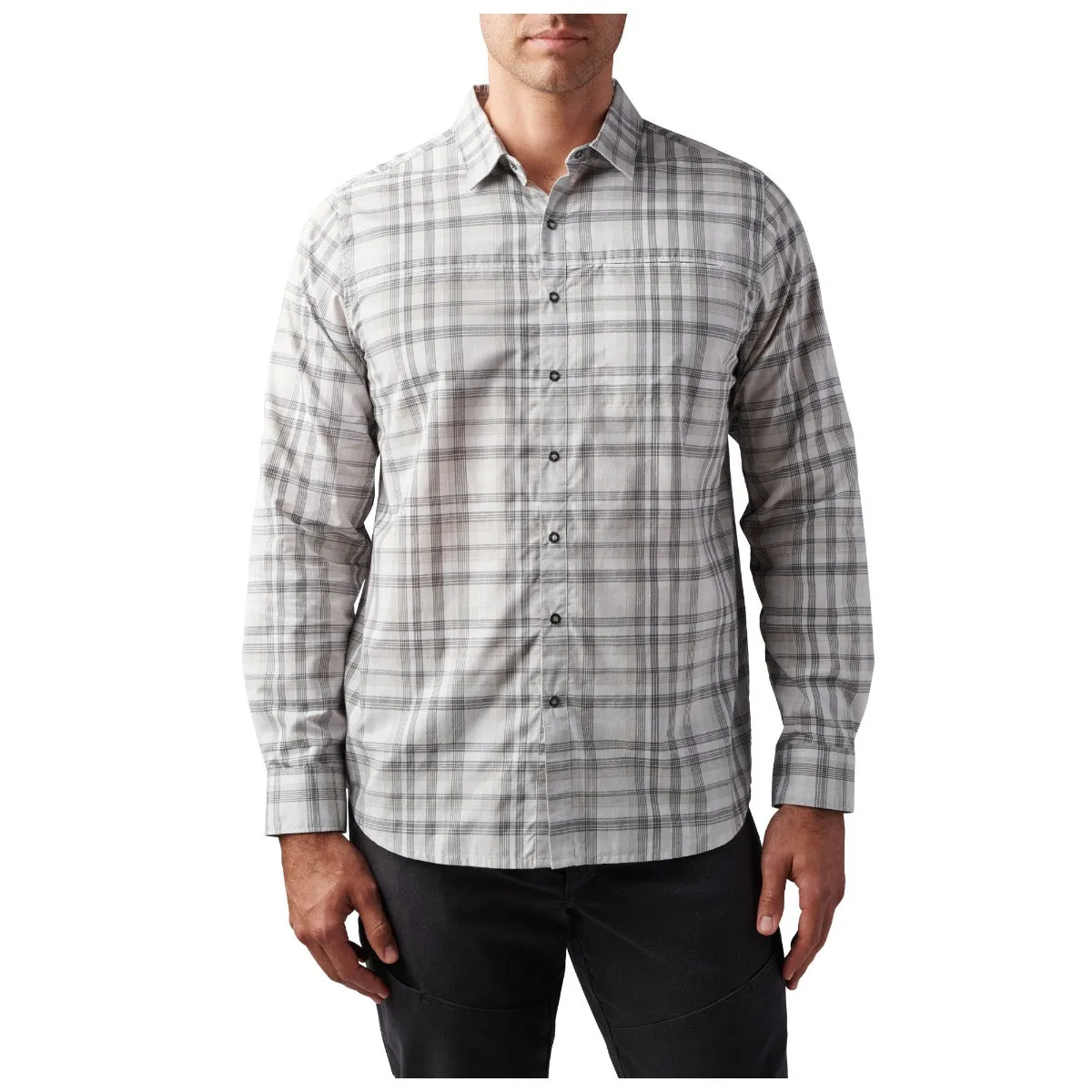 5.11 Mens Igor Plaid Long Sleeve Button Down Shirt