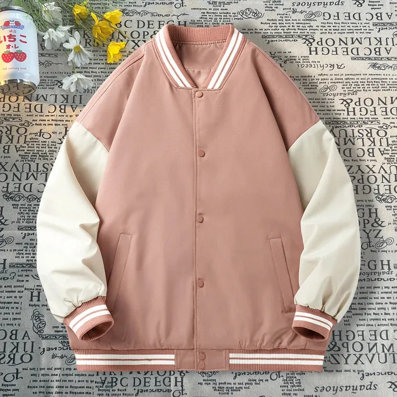 Aidase Man’s Varsity Baseball Jacket Retro Multi-coloured Bomber Jacket Preppy Style Streetwear Men Women Coat Loose Fit Outwear