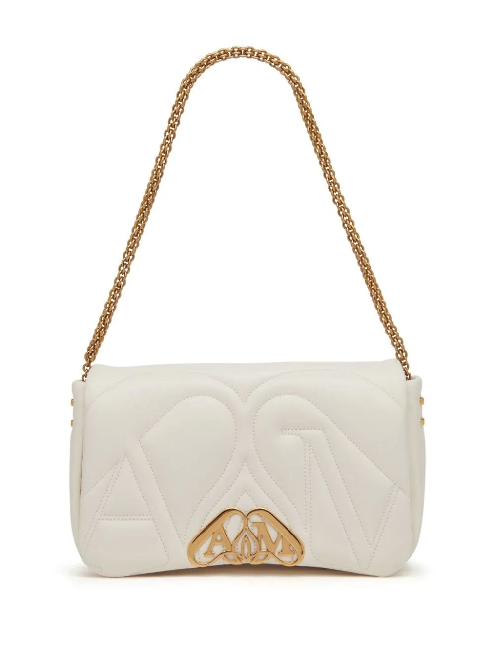 ALEXANDER MCQUEEN Feminine Exploded Seal Crossbody Bag in White