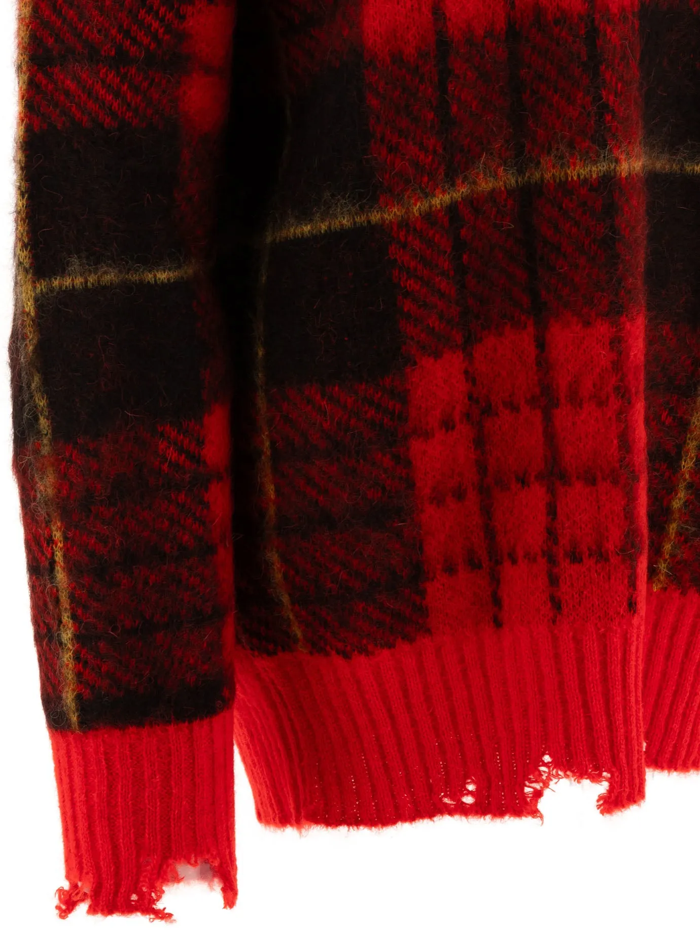 ALEXANDER MCQUEEN Oversized Tartan Distressed Sweater - Fall/Winter 2024