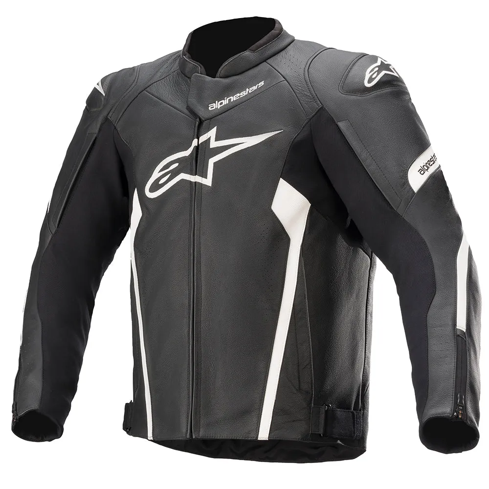 Alpinestars Faster V2 Leather Jacket Black White