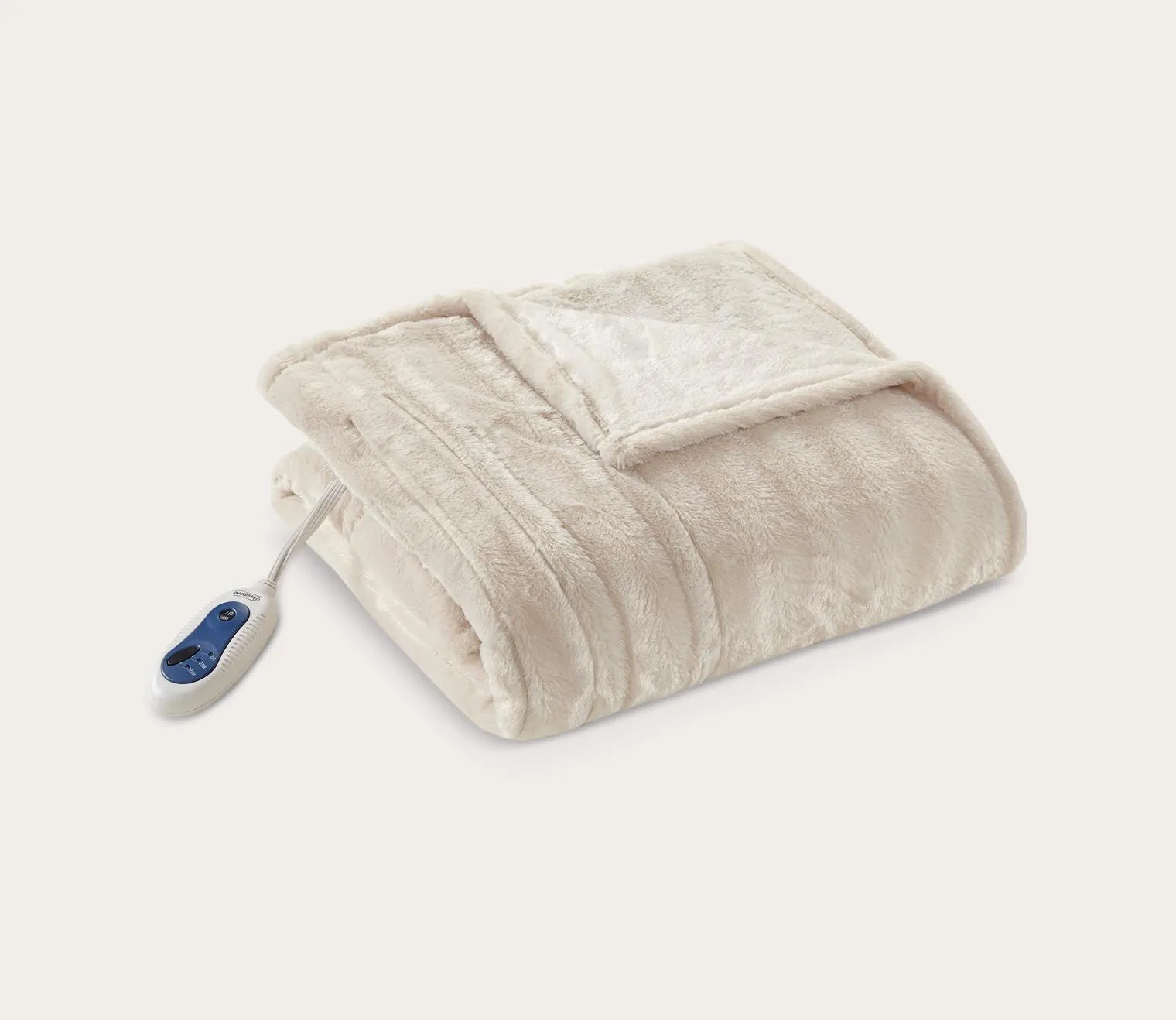 Beautyrest Duke Faux Fur Heated Throw Blanket