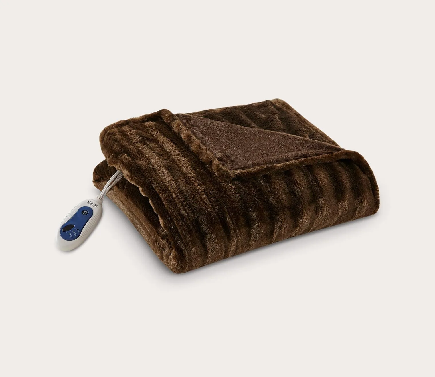 Beautyrest Duke Faux Fur Heated Throw Blanket