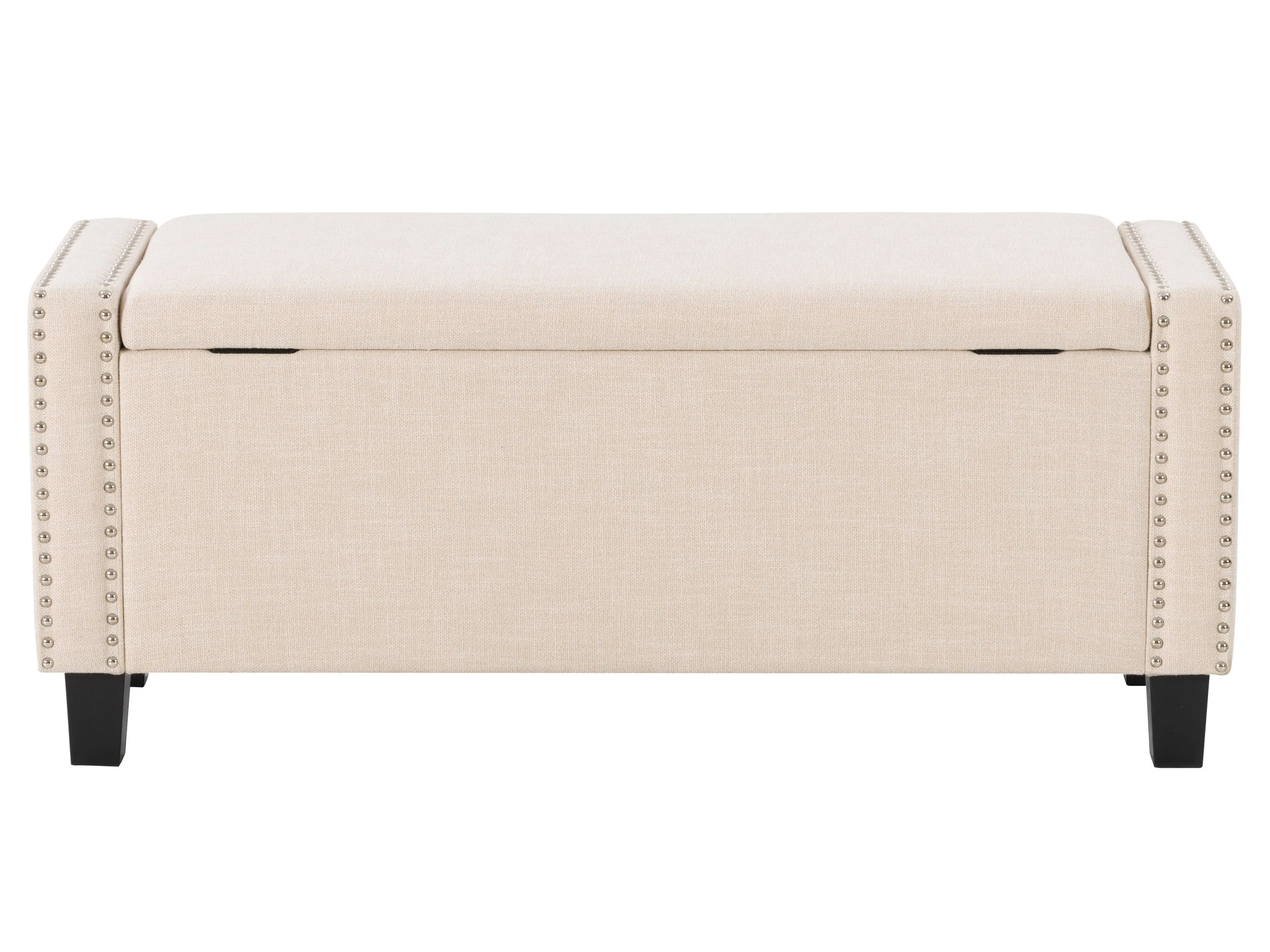 Beige Storage Ottoman