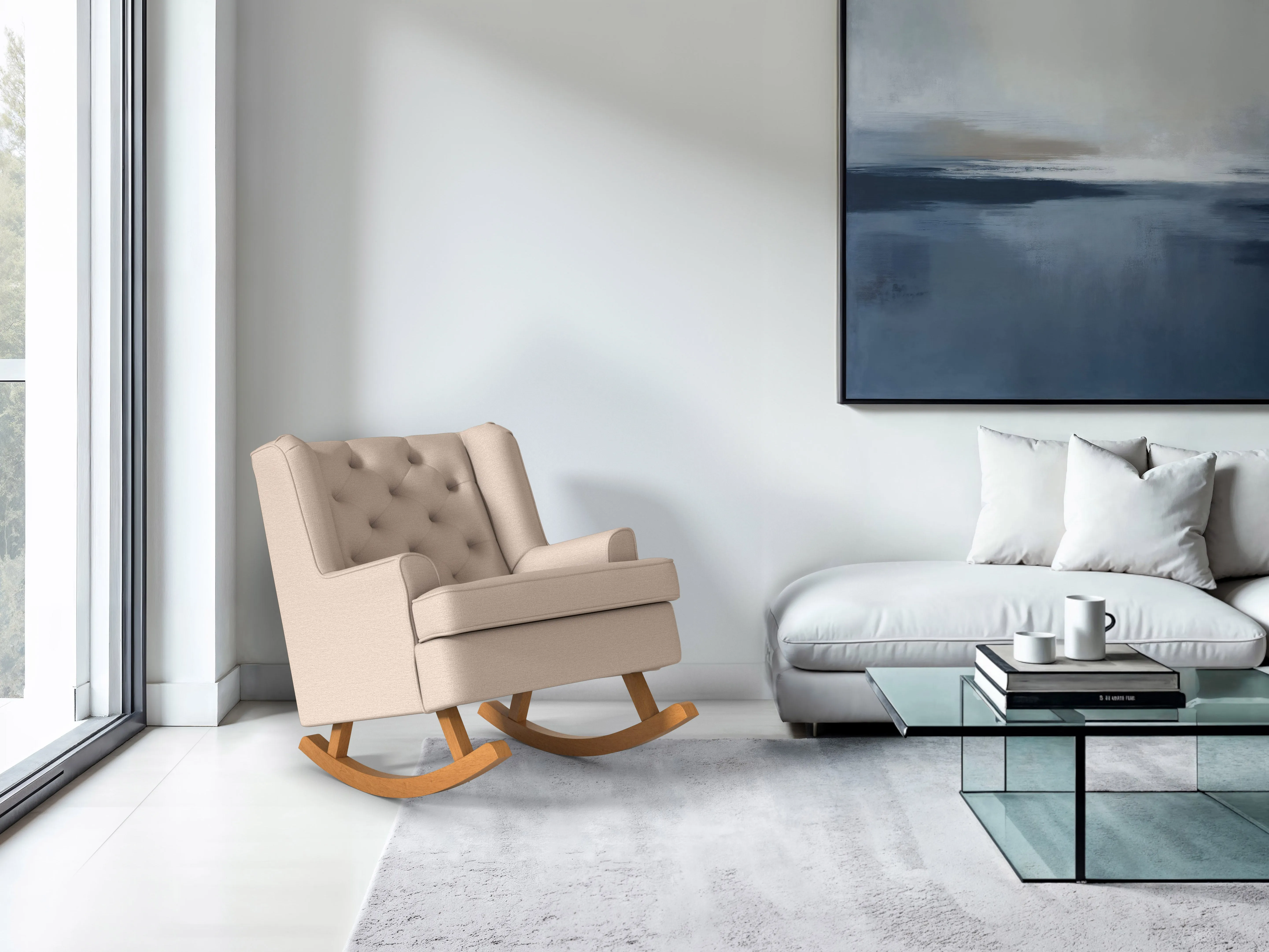 Beige Timeless Rocking Chair