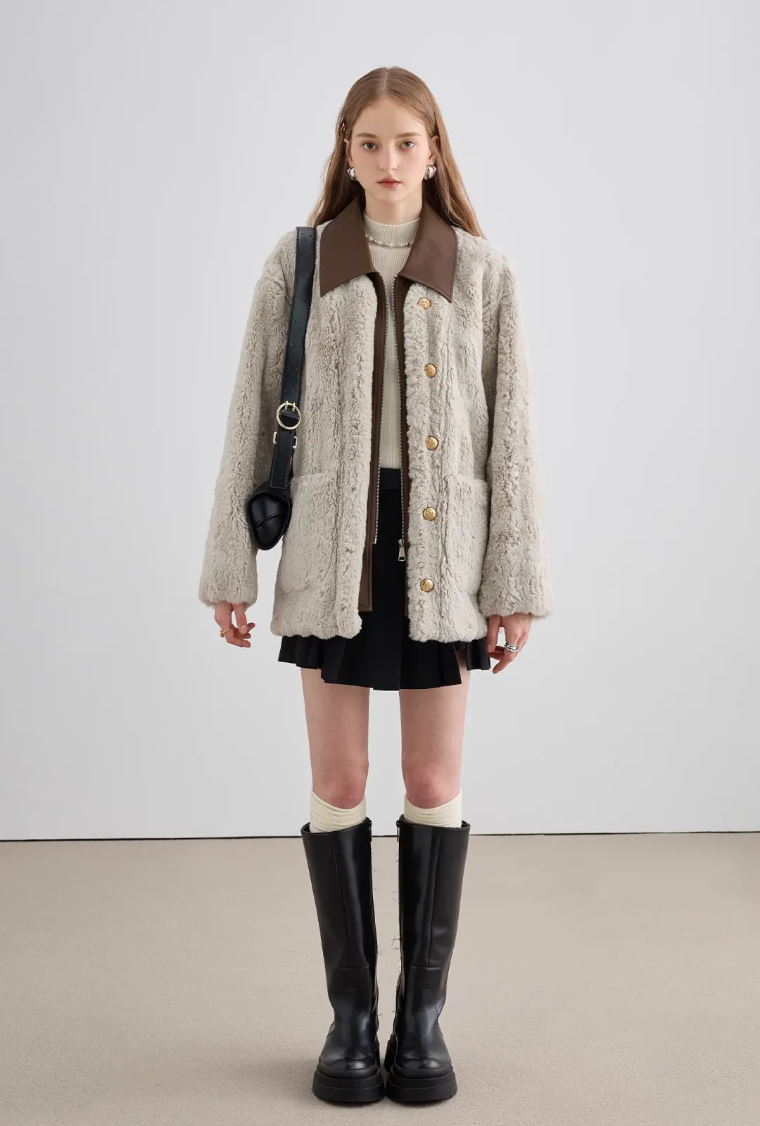 Bicolor Fur Coat