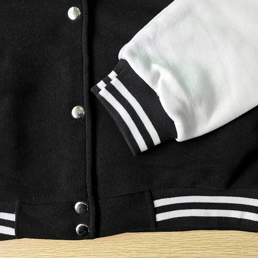 Black White Solid Color Jacket Loose Oversized Clothes Casual Men Baseball Clothes Personality Street Coat Warm Fleece Jackets