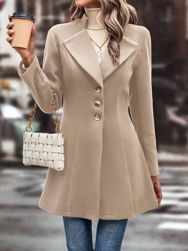 Brown Plain Lapel Jacket