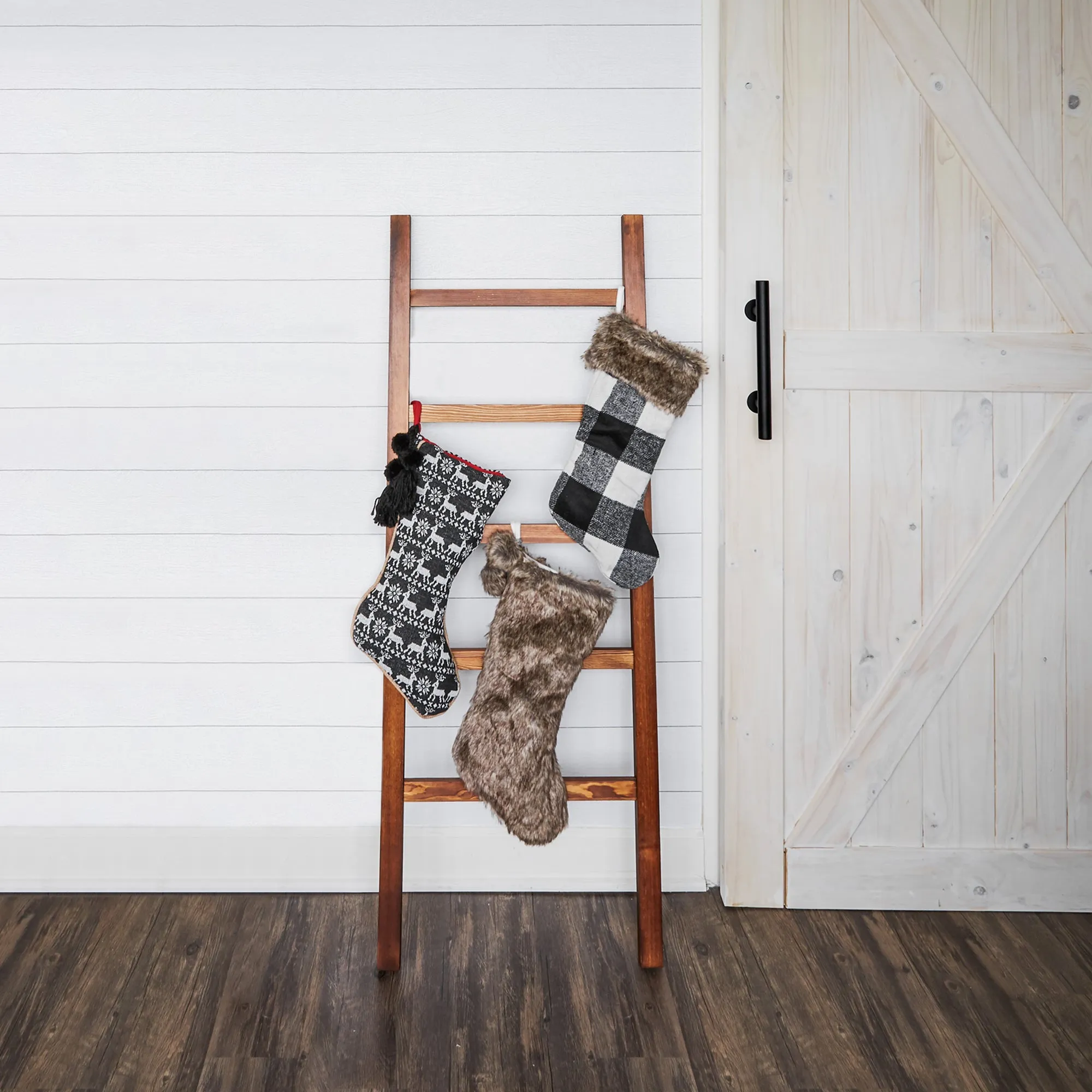 Cabin Blanket Stocking in Black and White