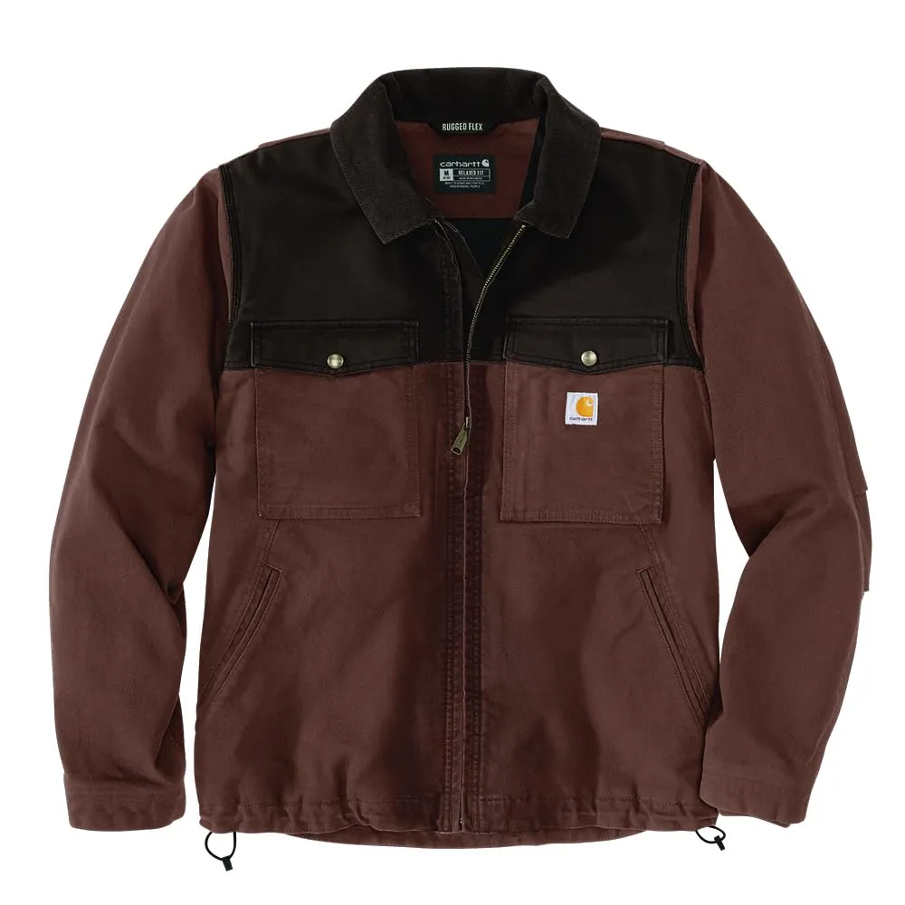 Carhartt 106432 Men's Montana Rugged Flex® Duck Relaxed Fit Insulated J - 3X-Large Regular - Mocha/Dark Brown