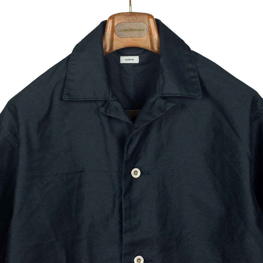 Chore jacket in navy reverse sateen cotton