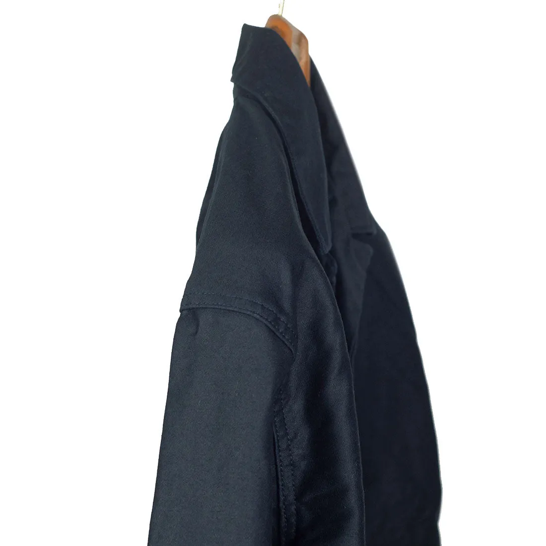 Chore jacket in navy reverse sateen cotton