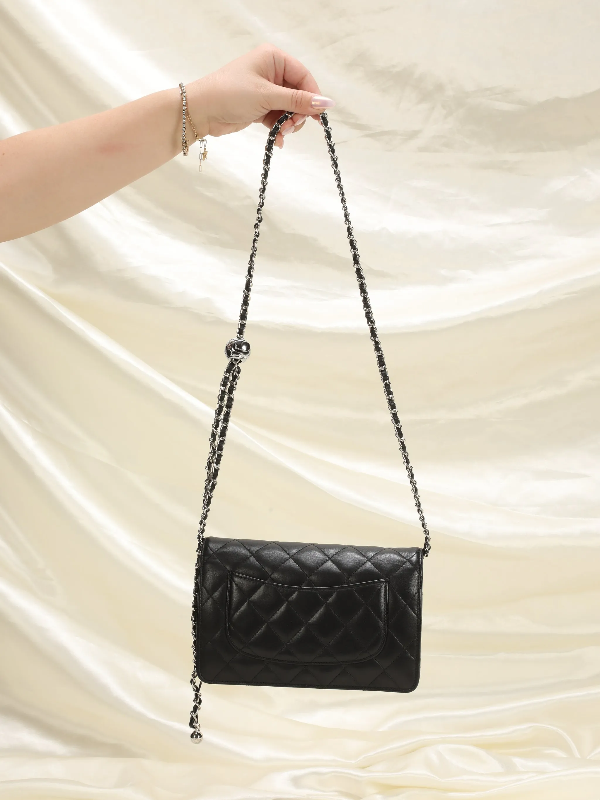 CL Lambskin Quilted Clutch on Chain