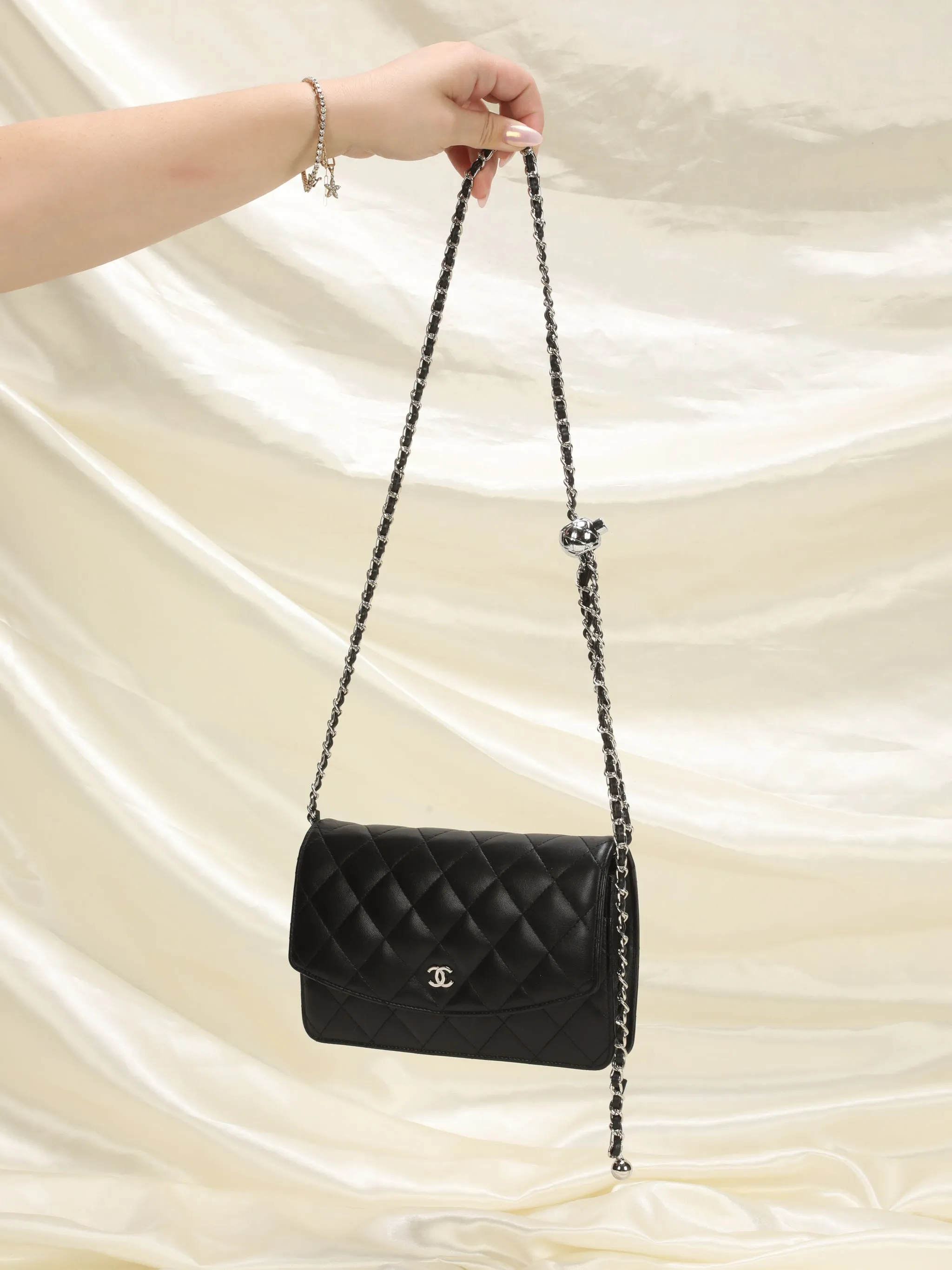 CL Lambskin Quilted Clutch on Chain