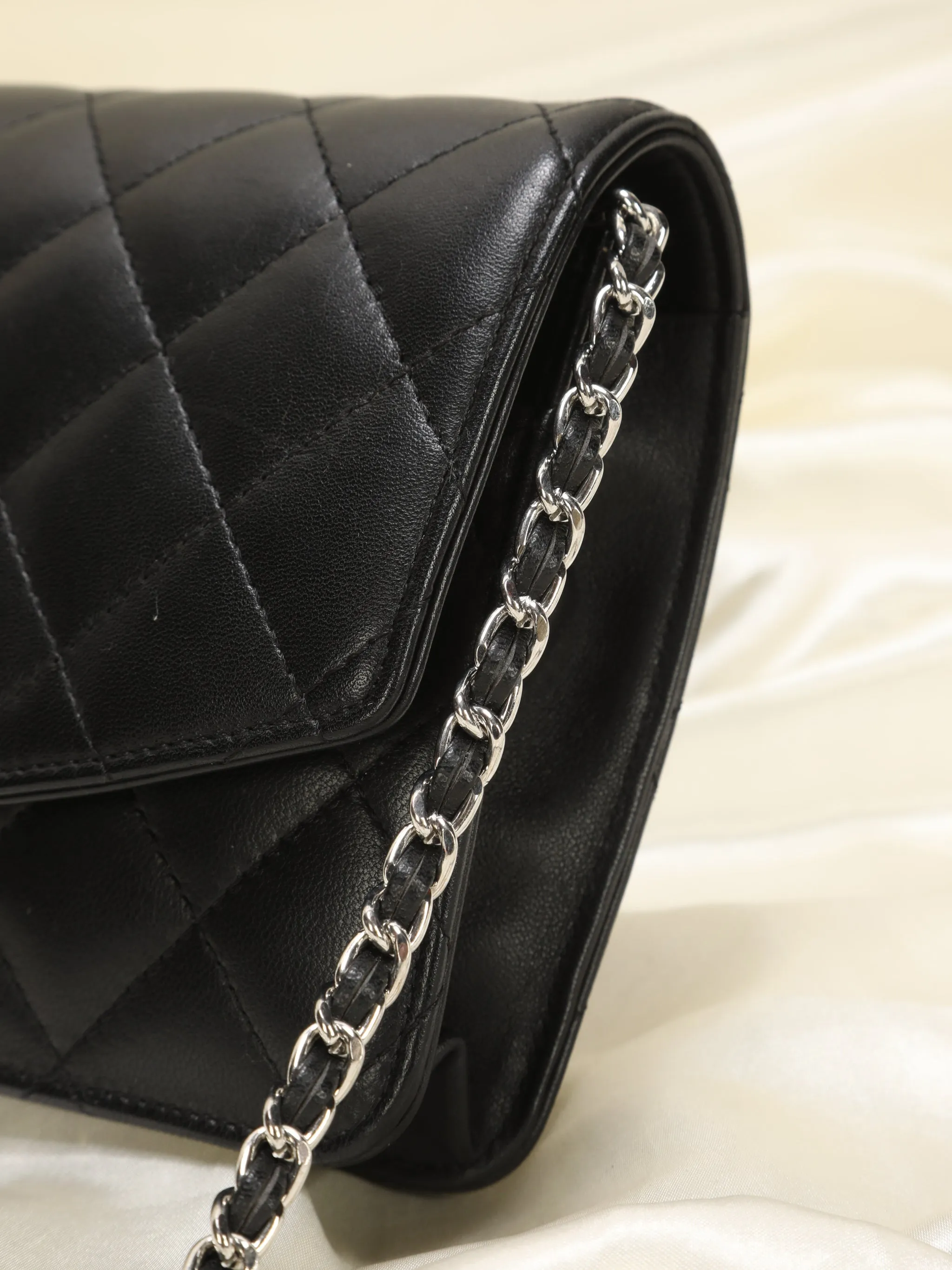 CL Lambskin Quilted Clutch on Chain