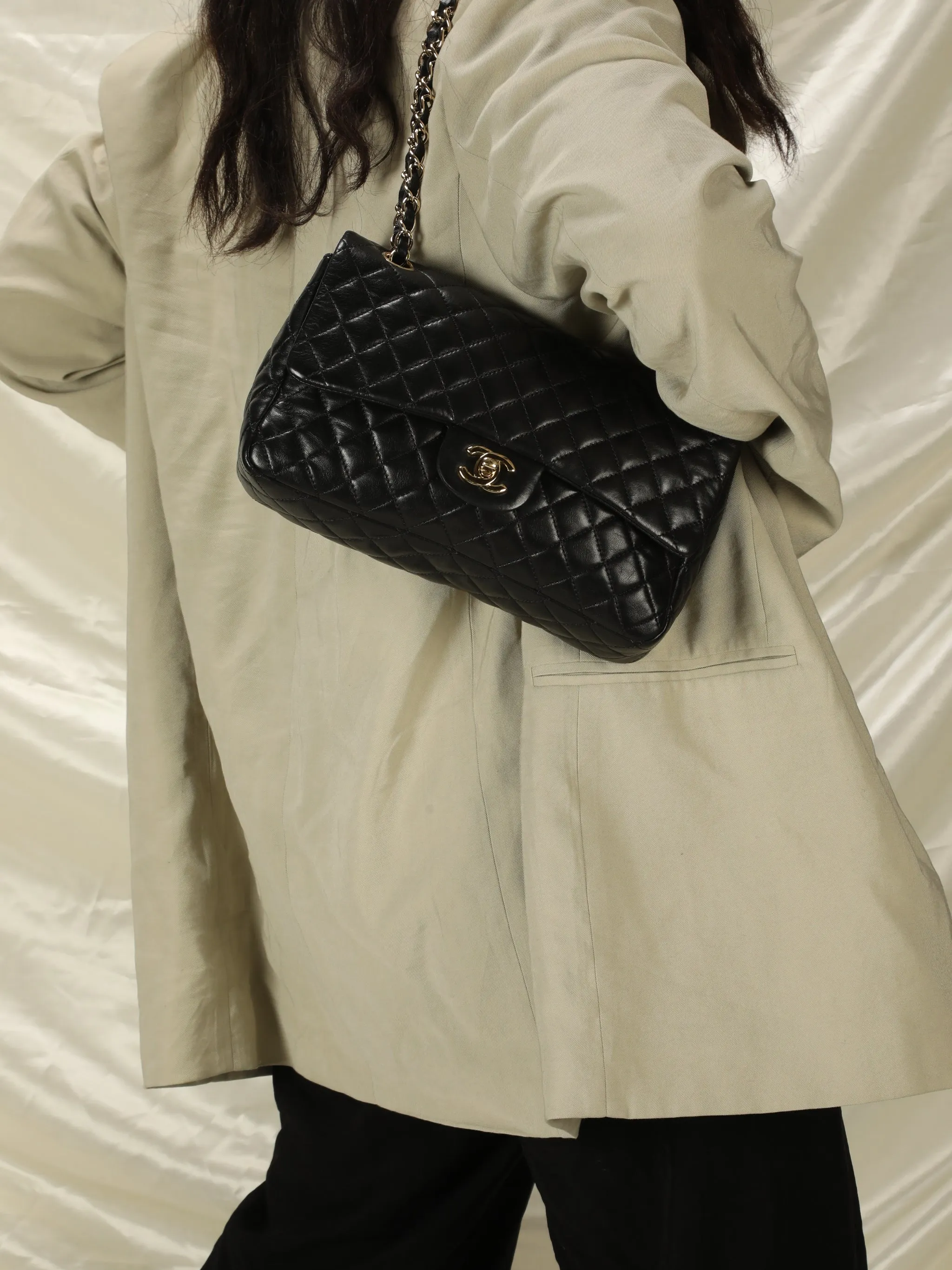 CL Lambskin Quilted Single Flap Bag