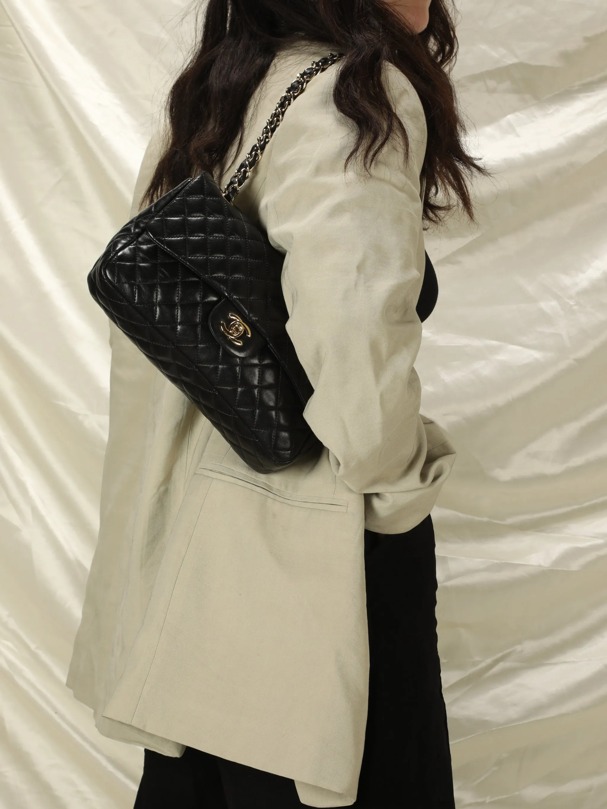 CL Lambskin Quilted Single Flap Bag