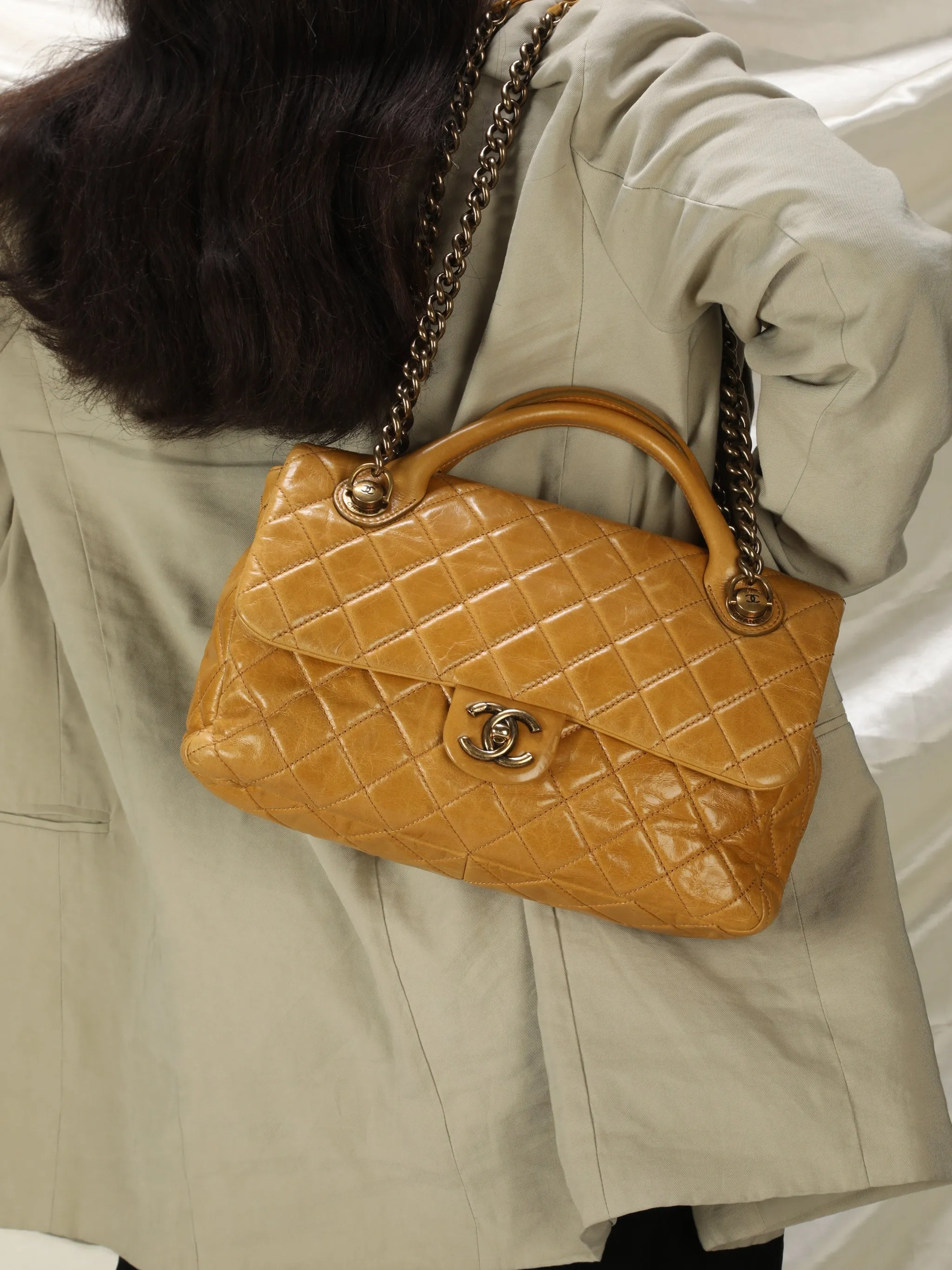 CL Mustard Top Handle Shoulder Bag