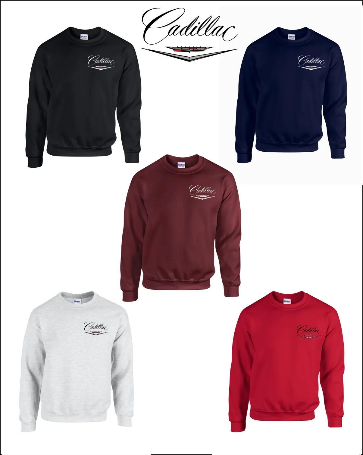 Classic Cadillac Embroidered Sweatshirts