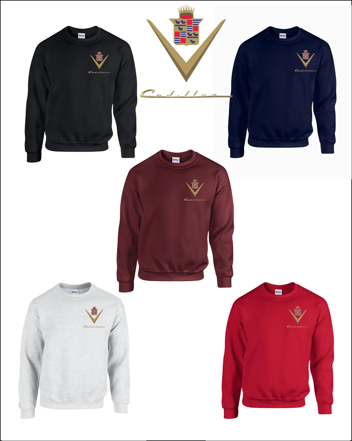 Classic Cadillac Embroidered Sweatshirts