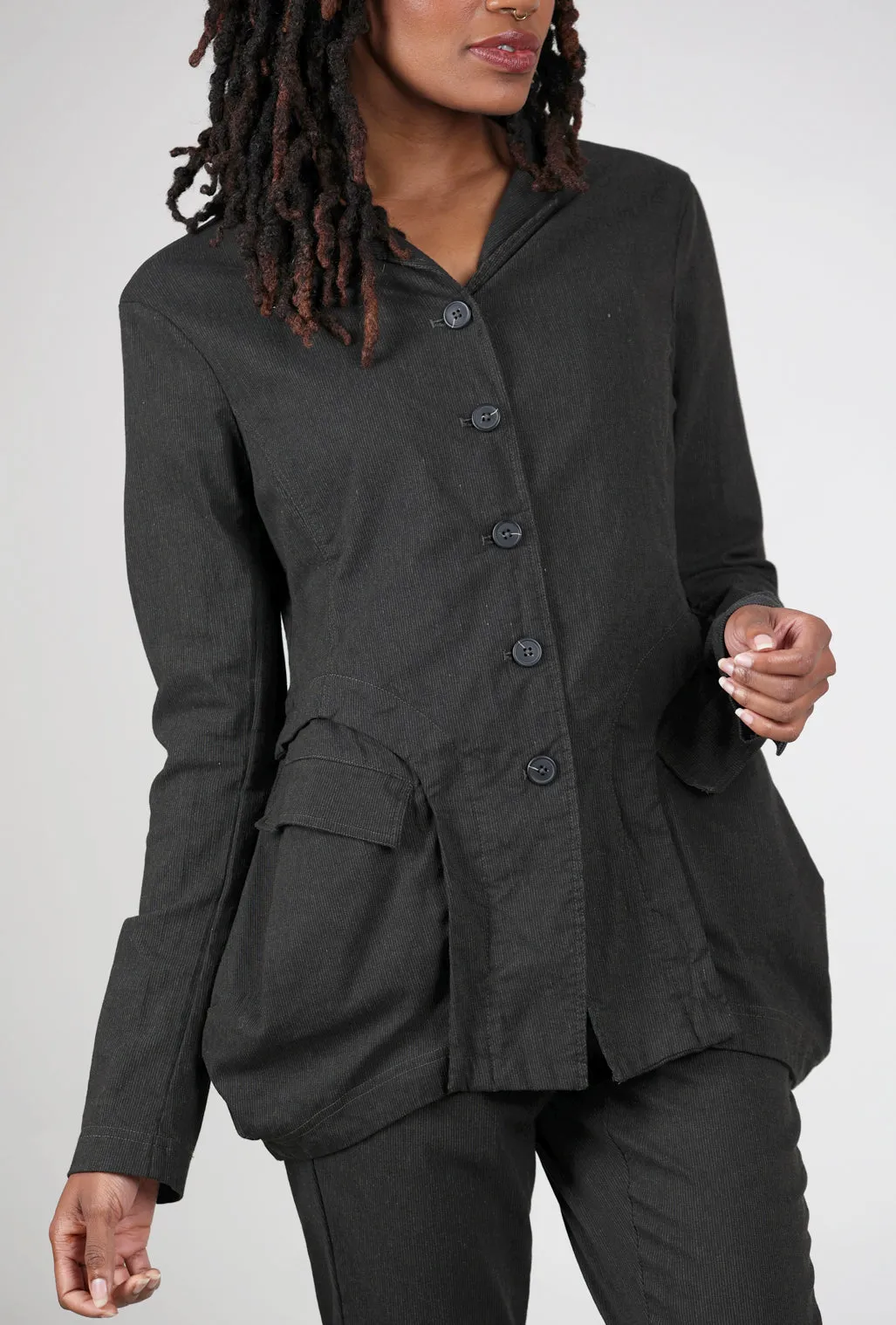 Cotton-Wool Subtle Stripe Jacket, Jungle