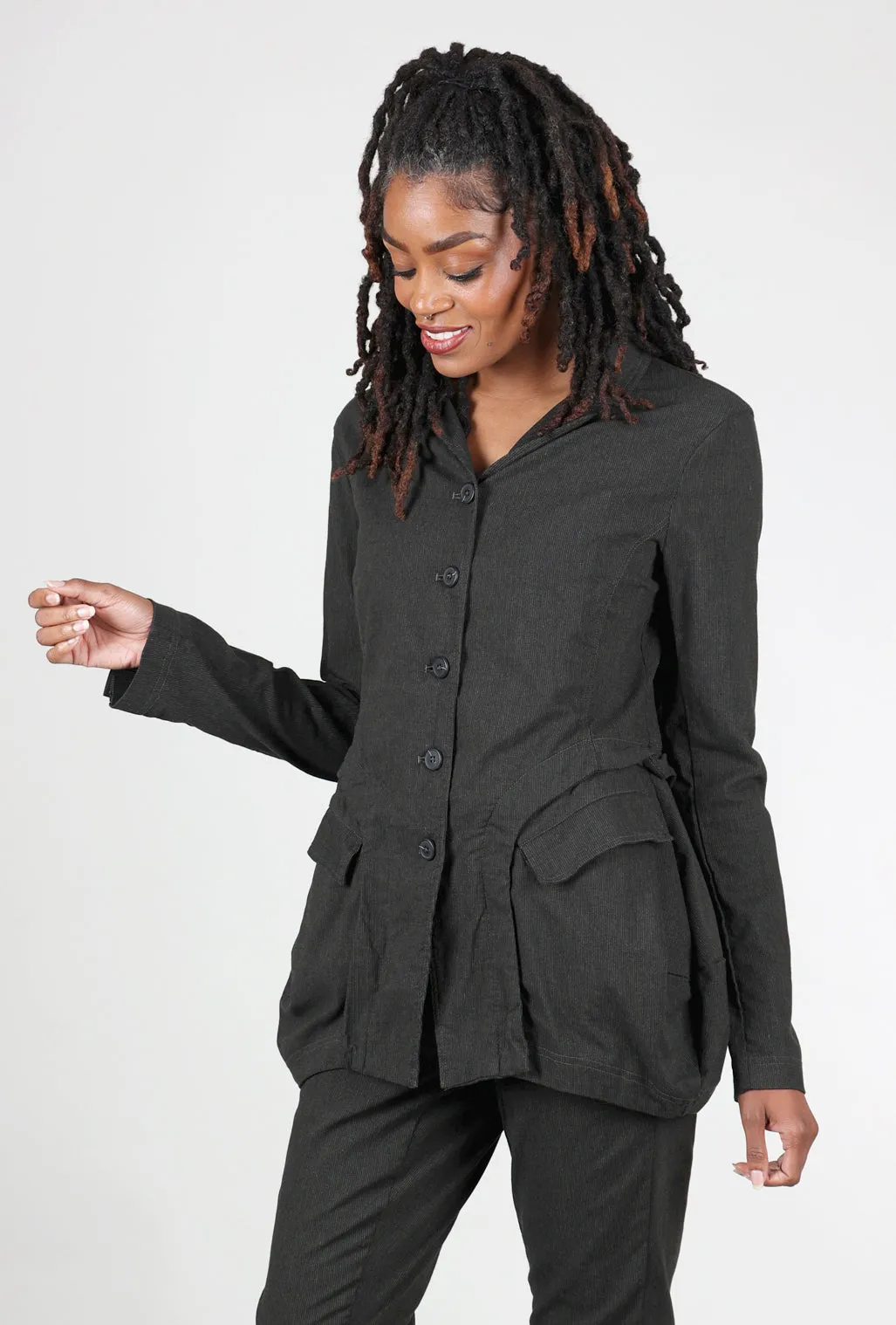 Cotton-Wool Subtle Stripe Jacket, Jungle