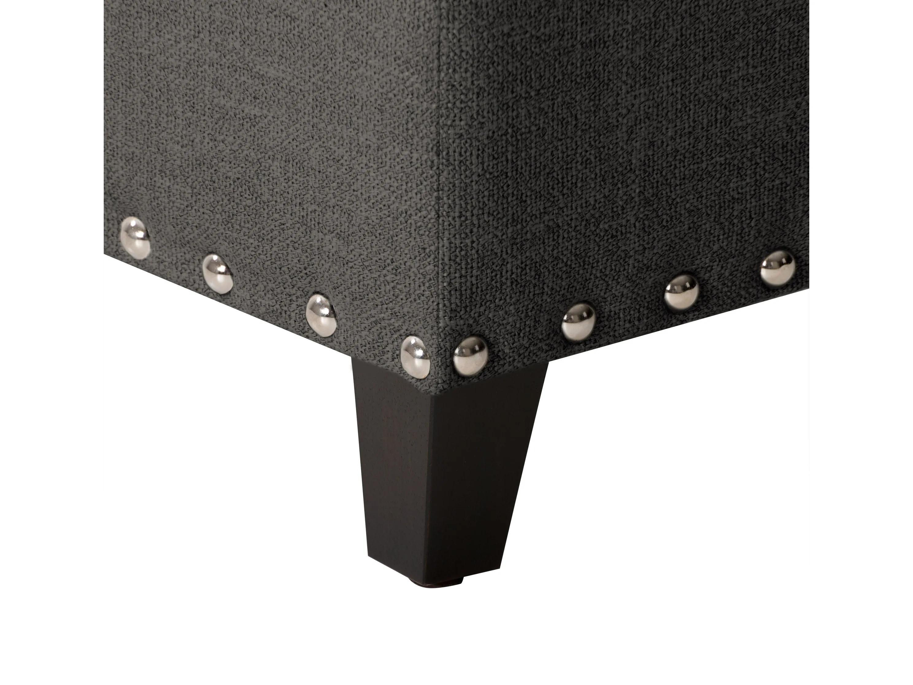 Dark Grey Tufted Storage Ottoman