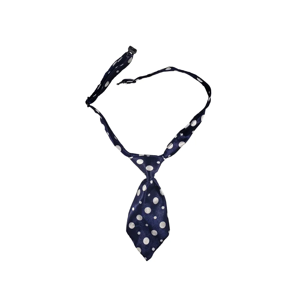 Dog Necktie - White Polka Dot