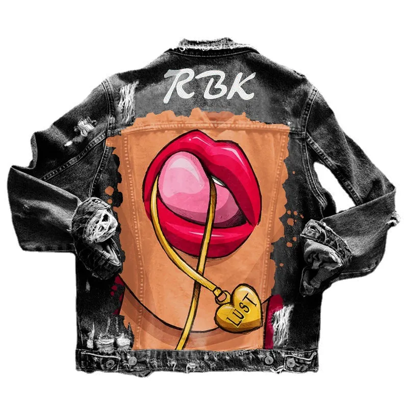 Doodle illustration denim jacket