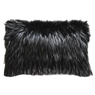 Ebony Plume Faux Fur Rect